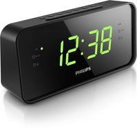 Philips Compact Digital AM/FM Alarm Clock Radio with Large Easy to Read Backlit LCD Display N2
