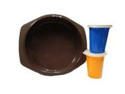 Silicone 9 Inch Deep Round Cake Pan - Color Brown 1 Pcs + Free Tupperware Bell Tumbler 2pcs