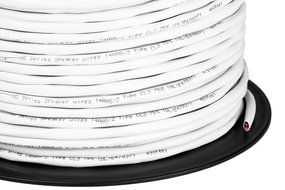 In Wall Speaker Wire | 100 Feet | 12AWG CL3 Rated 2-Conductor Wire White Oxygen Free Copper includes banana plugs... N27