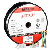 In Wall Speaker Wire | 100 Feet | 12AWG CL3 Rated 2-Conductor Wire White Oxygen Free Copper includes banana plugs... N28