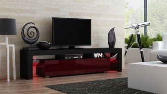 TV Stand MILANO 200 Black Body / Modern LED TV Cabinet / Living Room Furniture / Tv Cabinet fit for up to 90-inch... N4