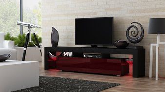 TV Stand MILANO 200 Black Body / Modern LED TV Cabinet / Living Room Furniture / Tv Cabinet fit for up to 90-inch... N5