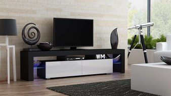 TV Stand MILANO 200 Black Body / Modern LED TV Cabinet / Living Room Furniture / Tv Cabinet fit for up to 90-inch... N6
