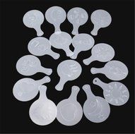 HENGSONG Coffee Machine Barista Stencils Template Strew Spray Print 16-piece N3