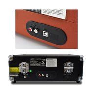 PYLE PVTTBT6OR Bluetooth Classic Vintage Style Vinyl Player Turntable, Vinyl-To-MP3 Record, Rechargeable Battery N10