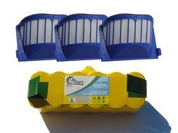 Replacement iRobot Roomba 545 Pet Series Battery and Filter - Kit Includes iRobot 1 Battery and 3 Filter