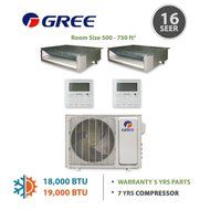 Gree +Multi Penta-Zone Mini Split Ductless Split 42,000 BTU Inverter Heat 9k 9k 9k 9k 12k N14