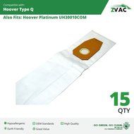 Hoover Platinum Type Q High Efficiency HEPA Vacuum Bags (15 Pack); Replaces Part AH10000, UH30010COM - Made By... N2
