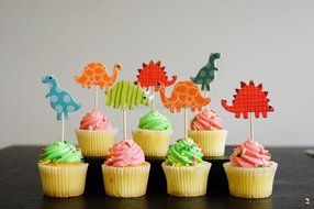 24 Dinosaur Cupcake Toppers Dinosaur food picks Dinosaur themed party N2