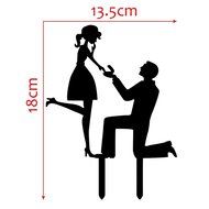 Black Cake Topper For Engagement Or Bridal