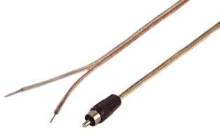 IEC 18 AWG 6' Speaker Wire with RCA Male Cable - Black