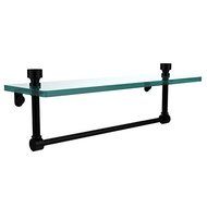 Allied Brass FT-1/16TB-BKM 16-Inch Single Glass Shelf with Towel Bar by Allied Brass