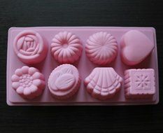 Longzang 8-Cavity Floriated Silicone Cake Chocolate Craft Candy Baking Mold