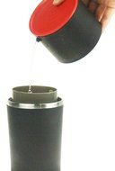 Portable Burr Manual Ceramic Adjustable All in One Coffee Grinder Mug (black) N3