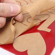 DIY 3D Red Heart Wall Clock Surface Sticker Removable Home Office Decor N3