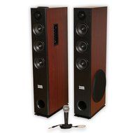 Acoustic Audio TSi550 Bluetooth Powered Floorstanding Tower Home Multimedia Speaker Pair and Mic TSi550M1