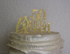 All About Details Gold 50-Years-Blessed Cake Topper