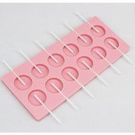 Carlie 2Pcs/Pack 12-Capacity Silicone Lollypop Mold With 40Pcs/Pack Sucker Sticks N7