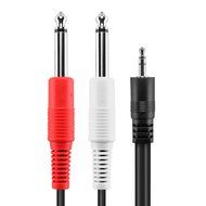 TNP Premium 3.5mm TRS to Dual 1/4 Inch TS Audio Cable (6FT) - Male 3.5mm 1/8" Stereo AUX Auxiliary to 6.35mm 1... N4