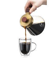 Osaka Large Gold Pour-Over Coffee Dripper with Wood Stand - Full Brewing Set for a Homemade Pourover - 27oz. Capacity...