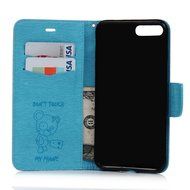 iPhone 7 Plus Case (5.5 inch) - Wallet Flip Stand Case Embossed Cute Bear PU Leather Case Shockproof TPU Inner... N32