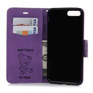 iPhone 7 Plus Case (5.5 inch) - Wallet Flip Stand Case Embossed Cute Bear PU Leather Case Shockproof TPU Inner... N36