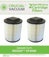 2 Crucial Vacuum Washable Wet/Dry Filters Fit RIDGID&reg; VF4000, Models 5-20 gallon Ridgid Wet/Dry Vacs, Compare...