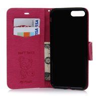 iPhone 7 Plus Case (5.5 inch) - Wallet Flip Stand Case Embossed Cute Bear PU Leather Case Shockproof TPU Inner... N38
