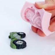 Small Farm Tractor Silicone Mold Food Safe Fondant, Resin, Polymer Clay Mold. Flexible easy to use. Jewelry, Craft... N2