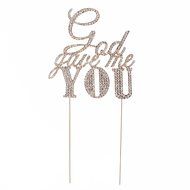 God Gave Me You Cake Topper for Wedding or Anniversary, Gold Party Decoration