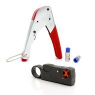CoZroom Electricity Set with Coaxial Cable Stripper for RG6, RG59/62 and RG58, Coaxial Compression Crimp Tool... N3