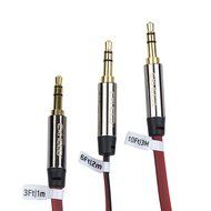 Flat Tangle Free Aux Cable (3 Pack) - 3.5 mm Auxiliary Audio Cable (3ft/6ft/10ft) - Gold Plated Connectors with... N7