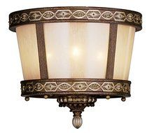 Livex Lighting 8860-64 Seville 3 Light Ceiling Mount in Palacial Bronze with Gilded Accents by Livex Lighting
