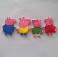 Yunko Peppa Pig Family 4 Cavity Silicone Fondant Cupcake Decorating Tools Gum Paste Candy Mold N3