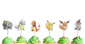 Set of 24 Pokemon inspired Cupcake Toppers food picks double sided by Kate &amp; Jake