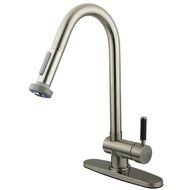 Kingston Brass Gourmetier GS8888DKL Kaiser 8-Inch Center Single Lever Handle Kitchen Faucet with Pull-down Sprayer...