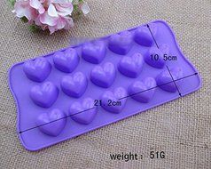 Lariy 15 grid safe Silica gel Heart-shaped mold DIY Chocolate party cake Baking mold