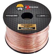 eXtreme Speaker Wire, 14AWG 2-Conductor Stranded Cable (50 Feet, Clear)