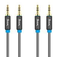 Aurum Cables Male to Male 3.5mm Universal 24K Gold Plated Auxiliary Audio Stereo Cable with 4 6.35mm Male to 3.5mm... N8