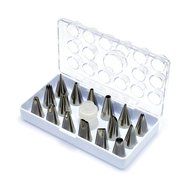 16 Piece Nozzles Stainless Piping Steel Cake Decorating Tube Tips Set for Cake Decoration with Hinged Storage... N2
