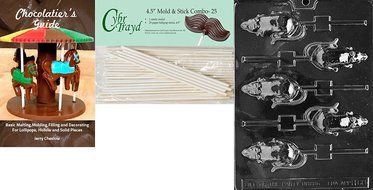 Cybrtrayd &#039;Rat Lolly&#039; Halloween Chocolate Candy Mold with 25 4.5-Inch Lollipop Sticks and Chocolatier&#039;s Guide