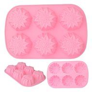 EVTECH(TM) 6 Cavity Sunflower Style Silicone Gel Non Stick Cake Bread Mousse Biscuit Ice Pudding Mold Chocolate... N6