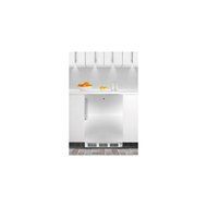Summit CT66LBISSTBADA: ADA compliant built-in refrigerator-freezer with lock, white cabinet, stainless steel wrapped...