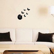 EverTrust(TM) new arrival special offer led wall clock 3d diy Acrylic mirror fashion home decoration butterfly... N3