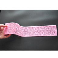 FOUR-C Decorating Supplies Impression Lace Pad Silicone Mat for Cake Making Color Pink N4