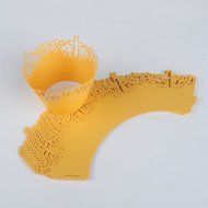 50pcs Filigree Vine Lace Cut Cupcake Wrapper Liner Baking Cup Case Trays Wedding Birthday - Yellow, Cross