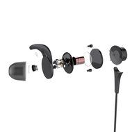Vomach Earhook Headphones In Ear Earbuds for Running Wired Earphones with Mic Cable Clip Included Black N5