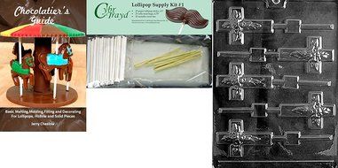 Cybrtrayd R023 Cross Lolly Chocolate Candy Mold with Exclusive Cybrtrayd Copyrighted Chocolate Molding Instructions... N4