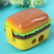 Pink Lizard 2 Hole Hamburger Pencil sharpener Eraser School Stationery N2