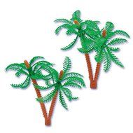 Oasis Supply Cupcake/Cake Decorating Double Palm Tree Topper, 5-Inch, Assorted Colors, Set of 12